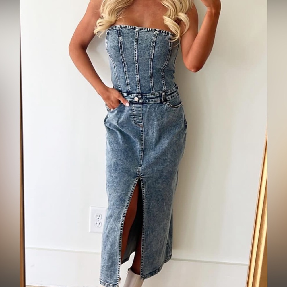 Strapless Denim Dress